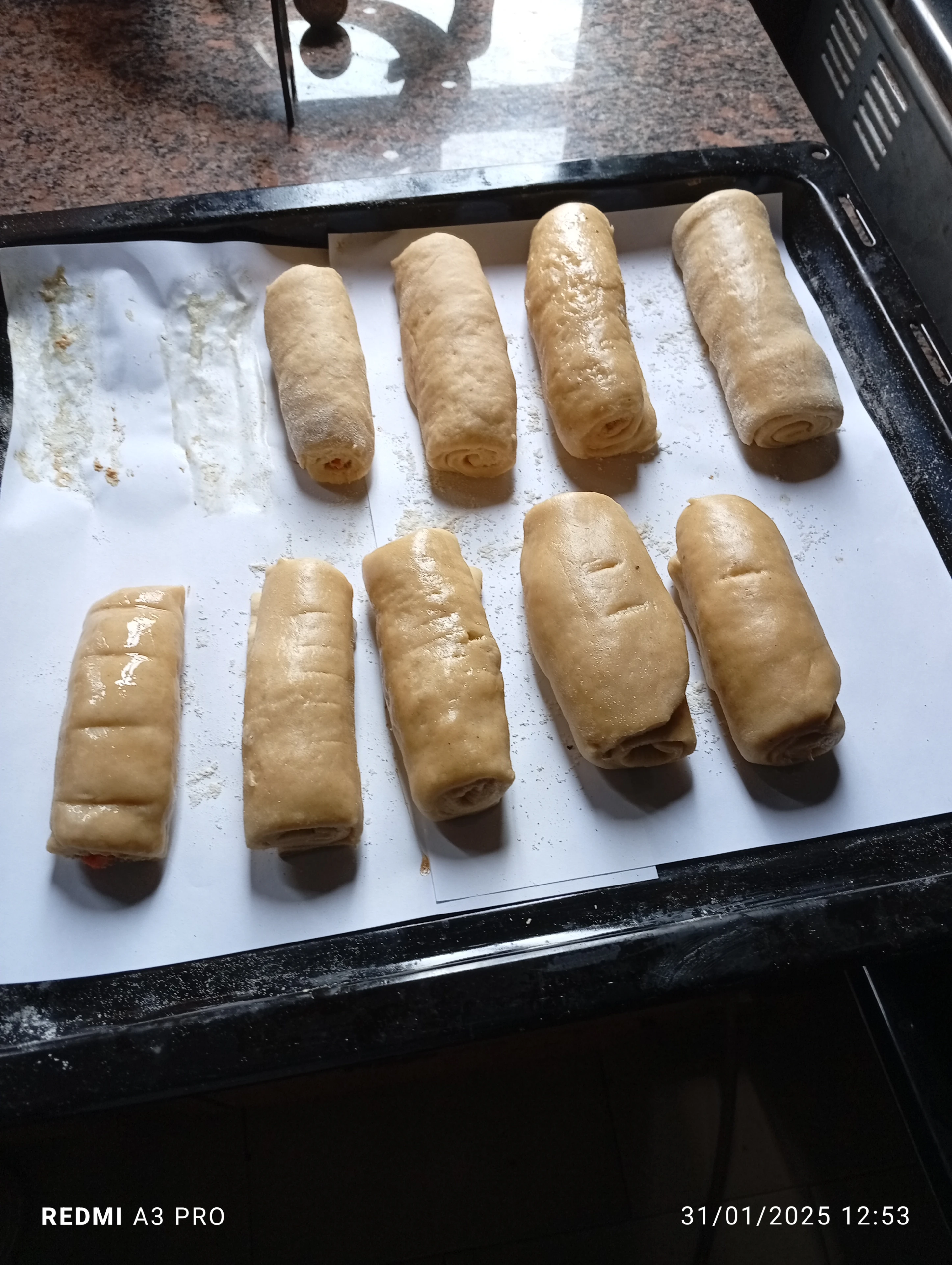 Sausage Rolls Baking